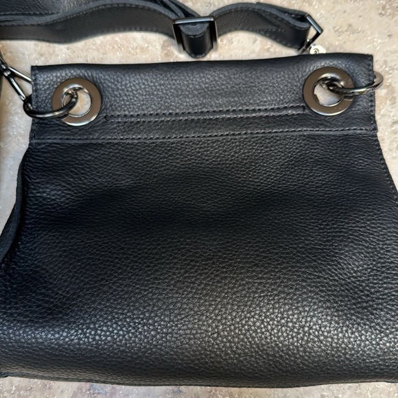 Hammitt Tony black leather small Crossbody. Gunmetal rivets - Picture 2 of 3